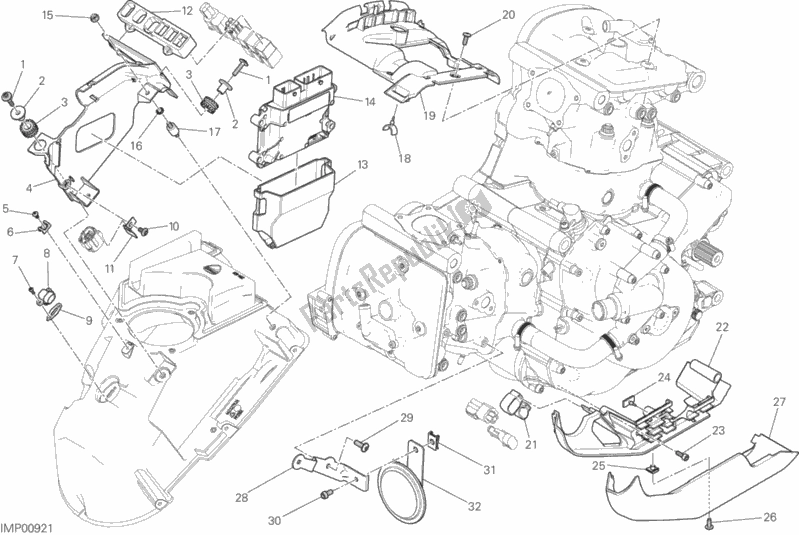Alle onderdelen voor de Motorbesturingseenheid van de Ducati Monster 821 Stripes 2017